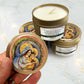 Merciful Love of the Christ Child Candle Tin (Cypress and Bayberry Scented, Gold)