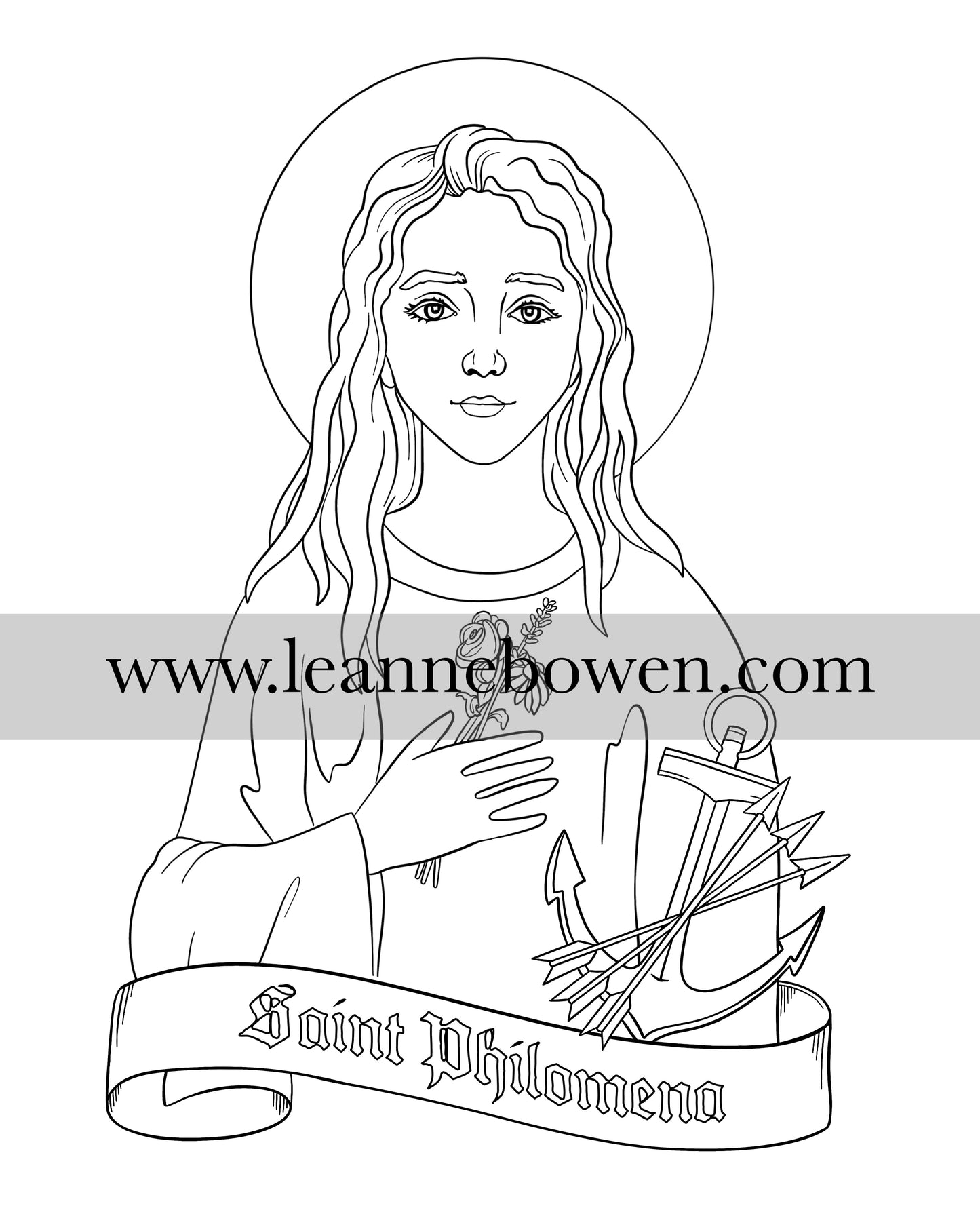 Saint Philomena Coloring Page (Digital Download)